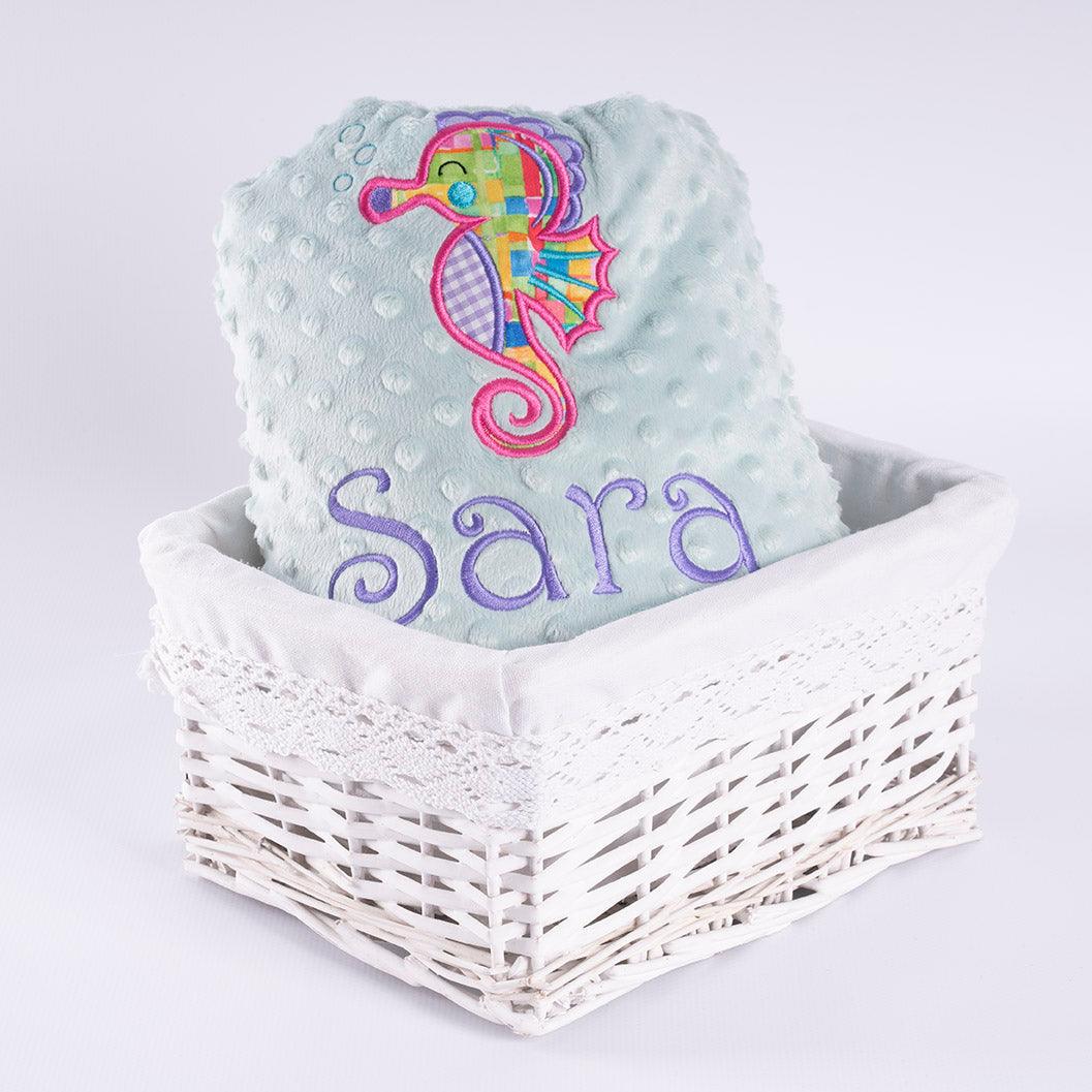 Manta Personalizada Bebé Caballito de Mar Nanetes - Nanetes