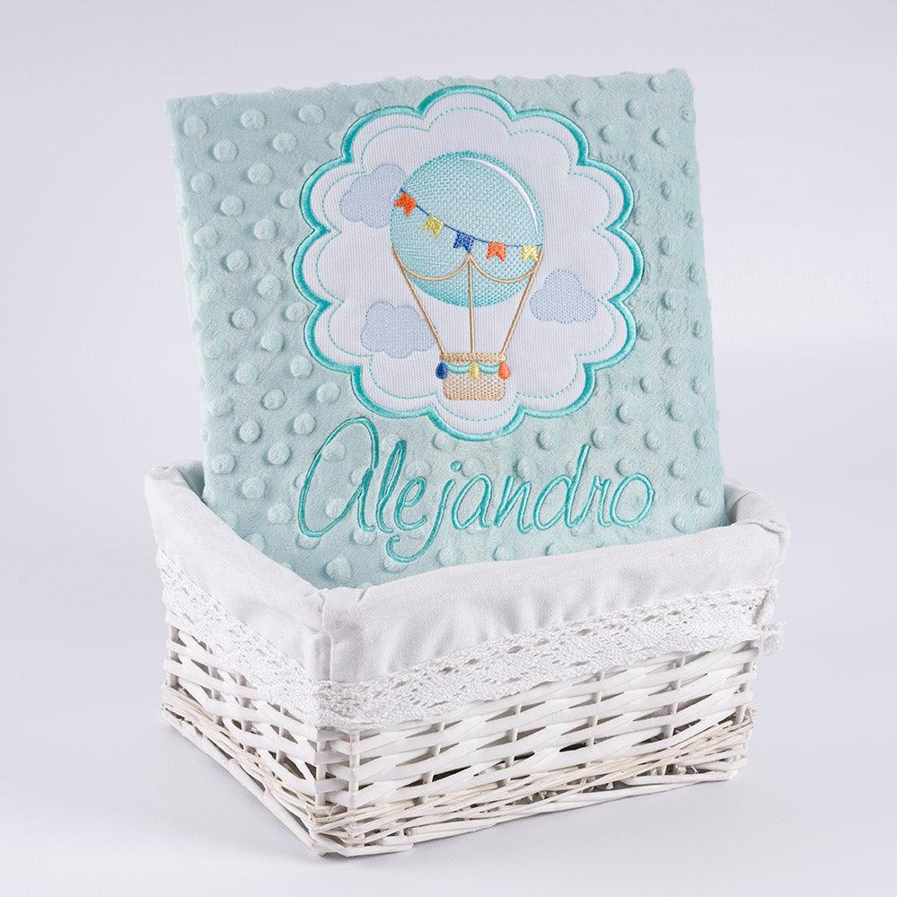 Manta Personalizada Bebé Regalo Nacimiento Globo Aerostatico Nanetes - Nanetes