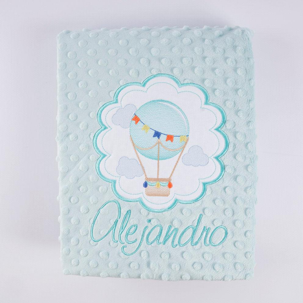 Manta Personalizada Bebé Regalo Nacimiento Globo Aerostatico Nanetes - Nanetes