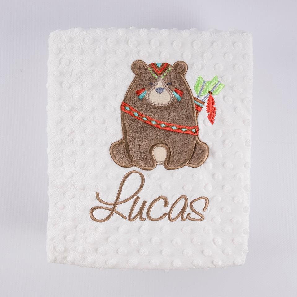 Manta Personalizada Bebé Oso Tribal Nanetes - Nanetes