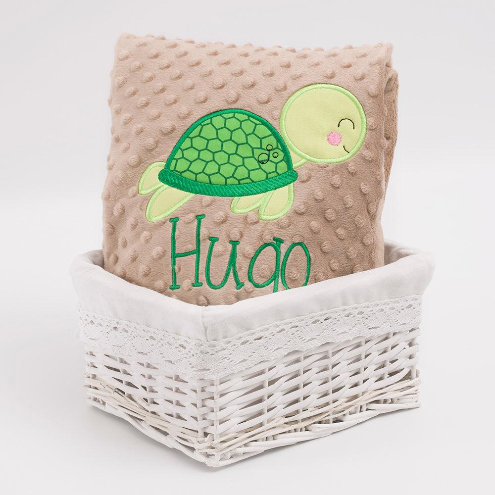 Manta Personalizada Bebé Tortuga Verde Nanetes - Nanetes