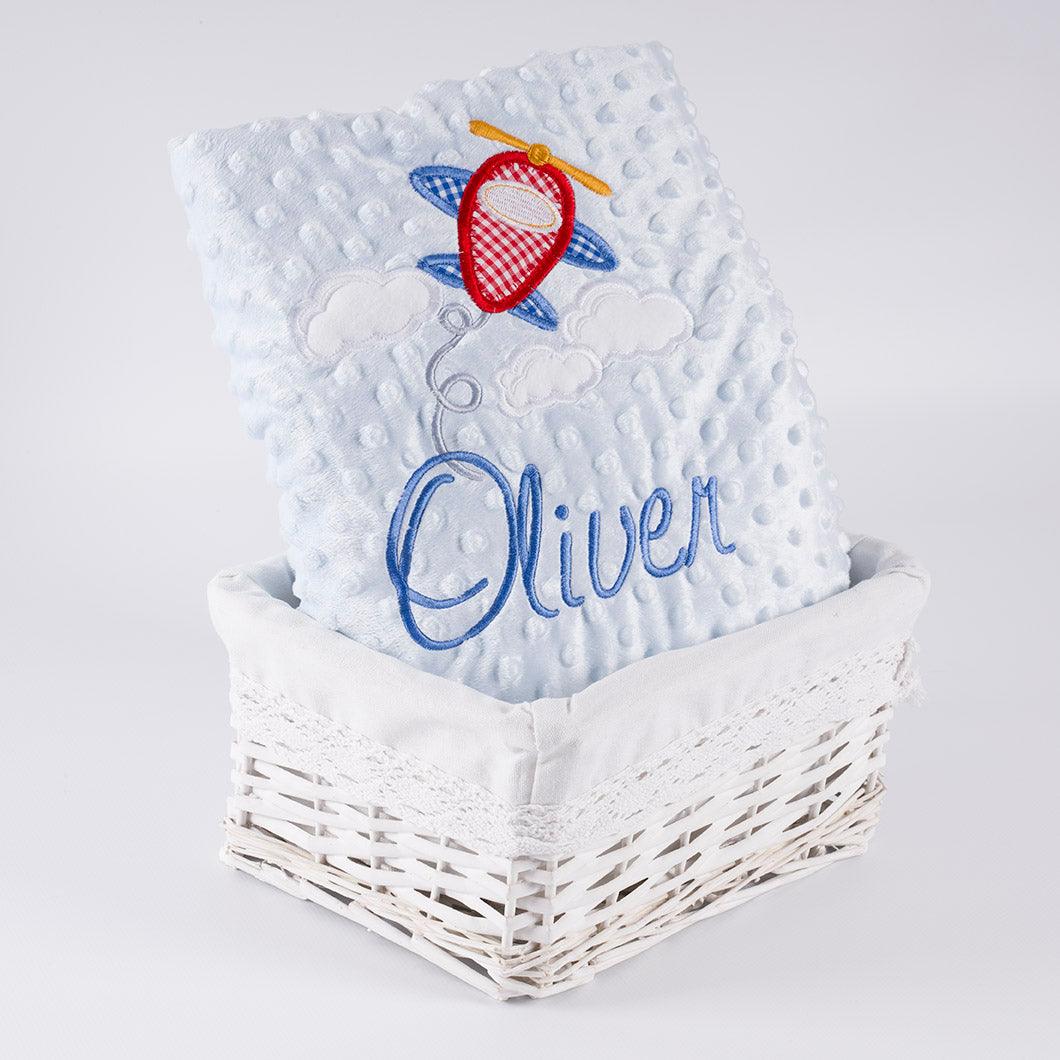 Manta Personalizada Bebé Avión entre las Nubes Nanetes - Nanetes