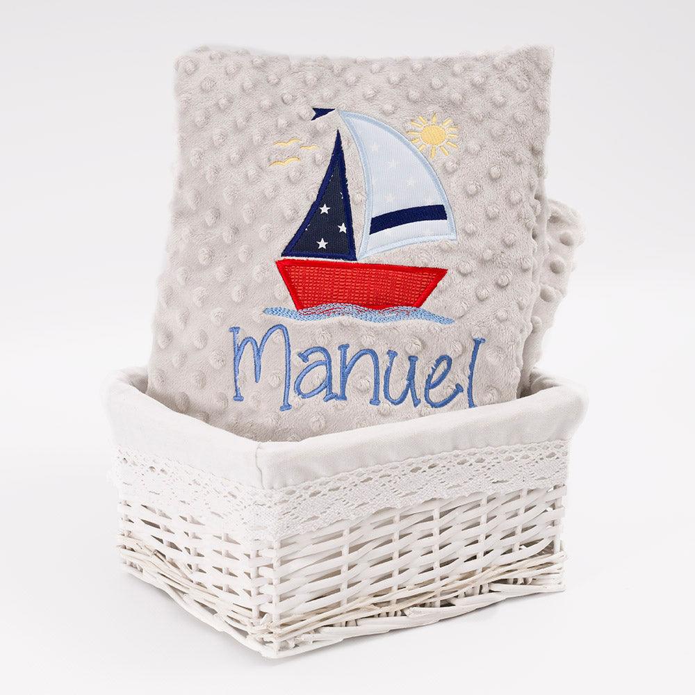 Manta Personalizada Bebé Barquito Velero Nanetes - Nanetes