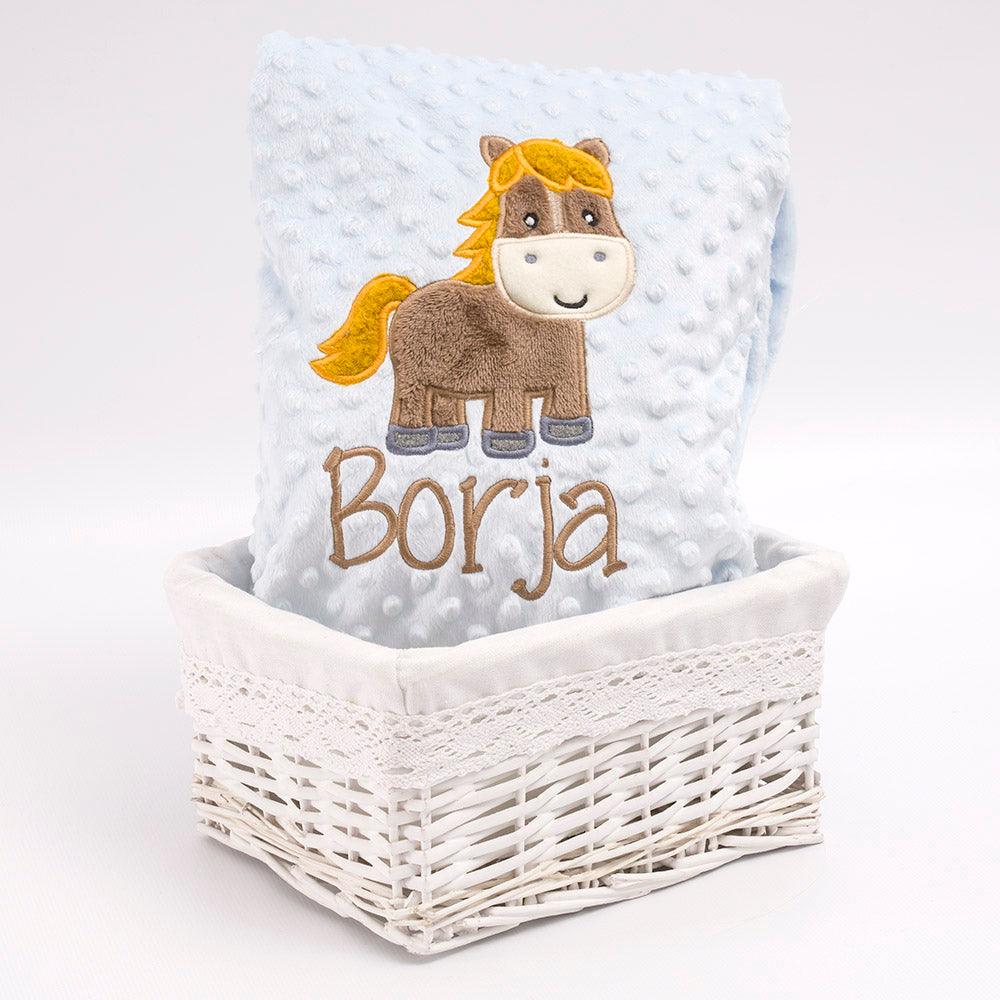 Manta Personalizada Bebé Caballo Nombre Nanetes - Nanetes #