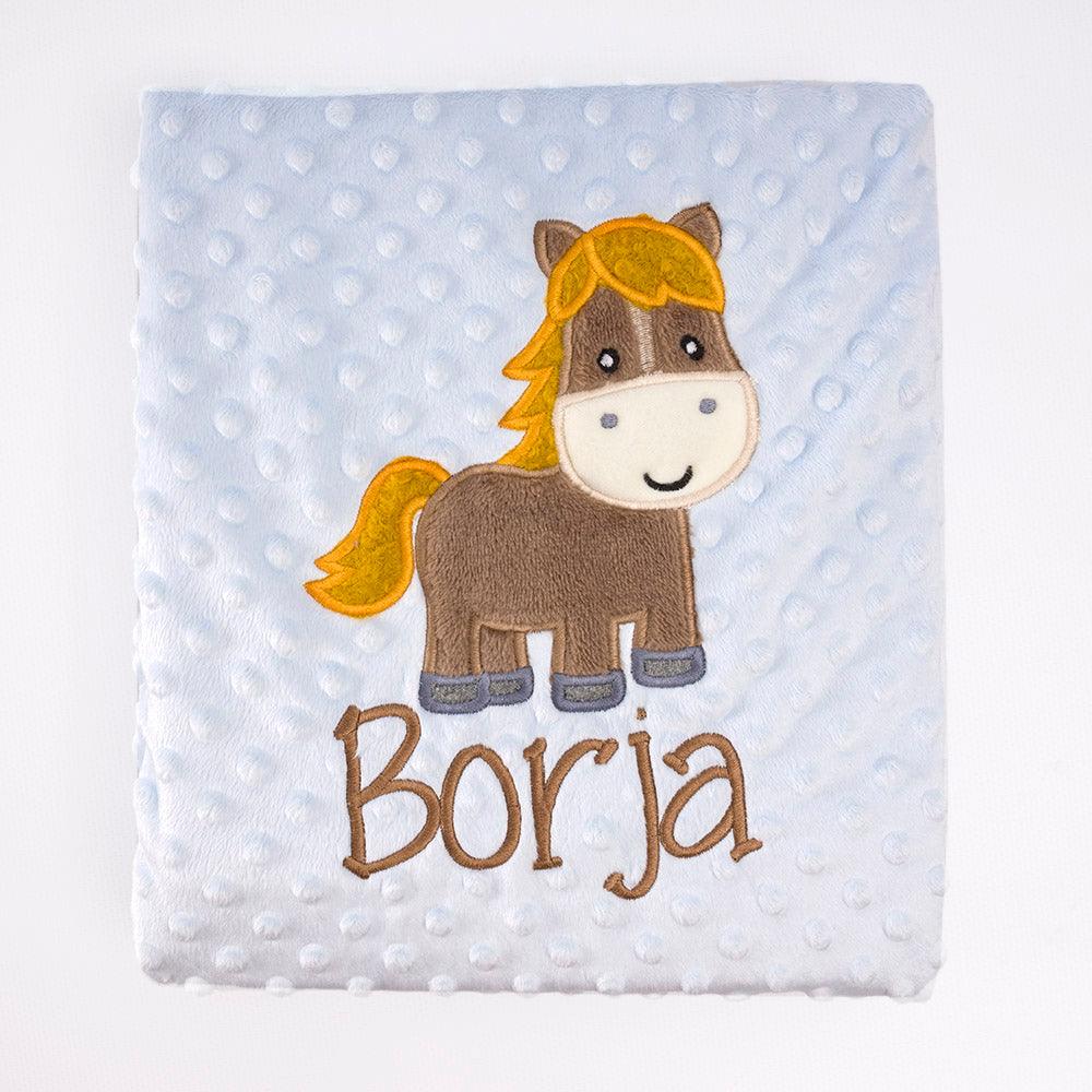Manta Personalizada Bebé Caballo Nombre Nanetes - Nanetes