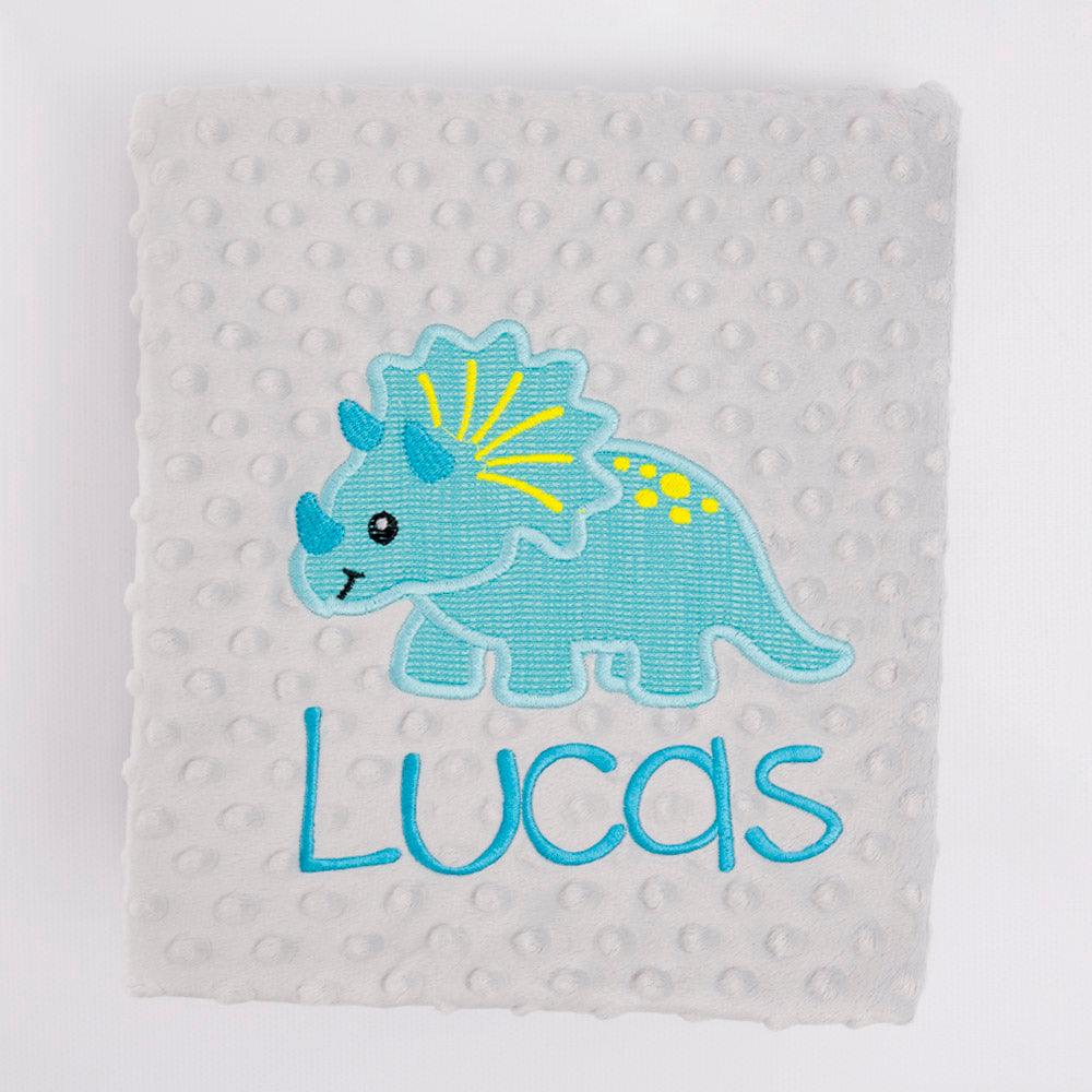 Manta Personalizada Bebé Dino Triceratops Nanetes - Nanetes