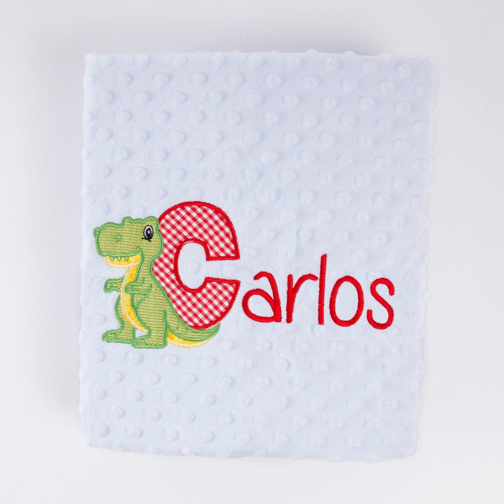 Manta Personalizada Bebé Dino T Rex Inicial Nanetes - Nanetes