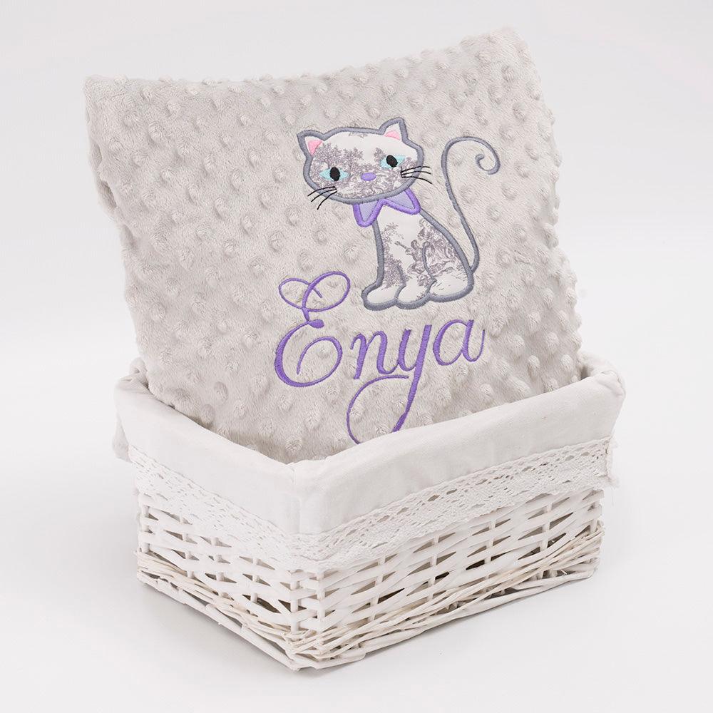 Manta Personalizada Bebé Gato Tela Nanetes - Nanetes