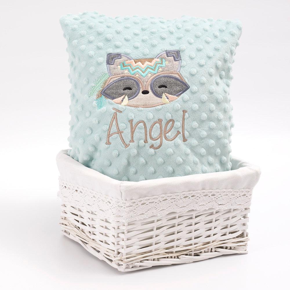 Manta Personalizada Bebé Mapache Tribal Nanetes - Nanetes #