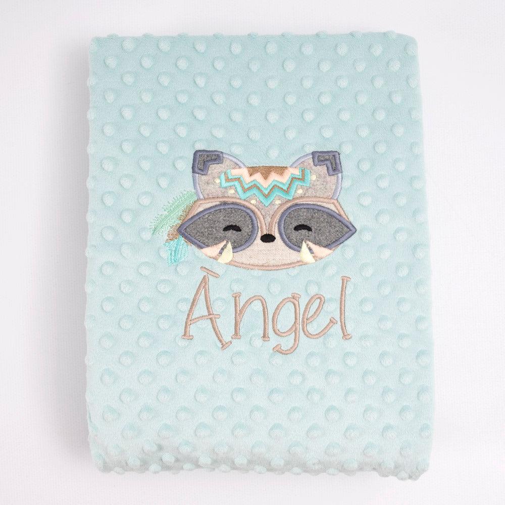Manta Personalizada Bebé Mapache Tribal Nanetes - Nanetes #