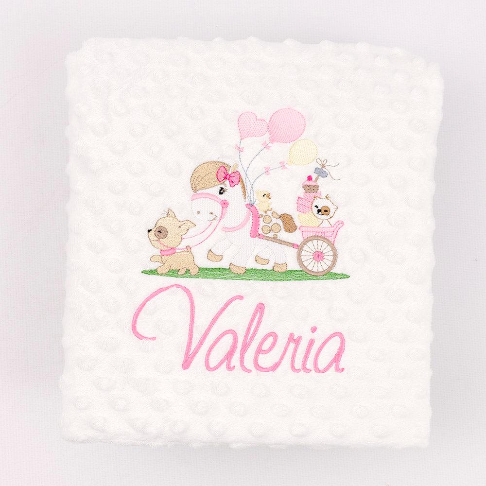 Mantita Personalizada Caballito con Carro Nanetes - Nanetes #