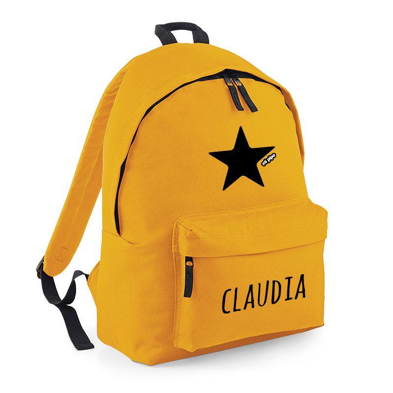 Mochila Escolar mostaza personalizada - Nanetes #