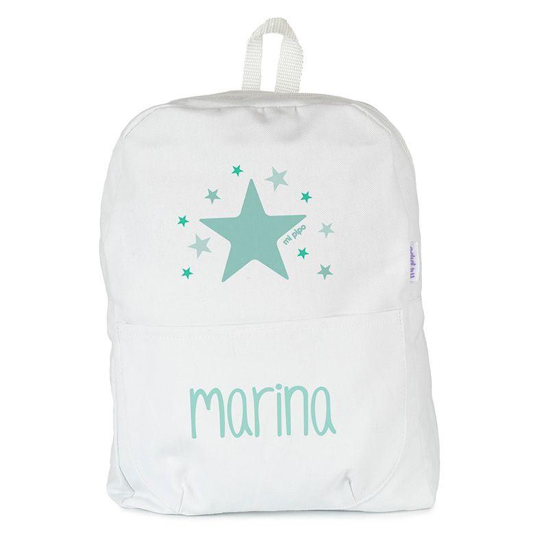 Mochila infantil lona estrellas aguamarina Mi Pipo - Nanetes #