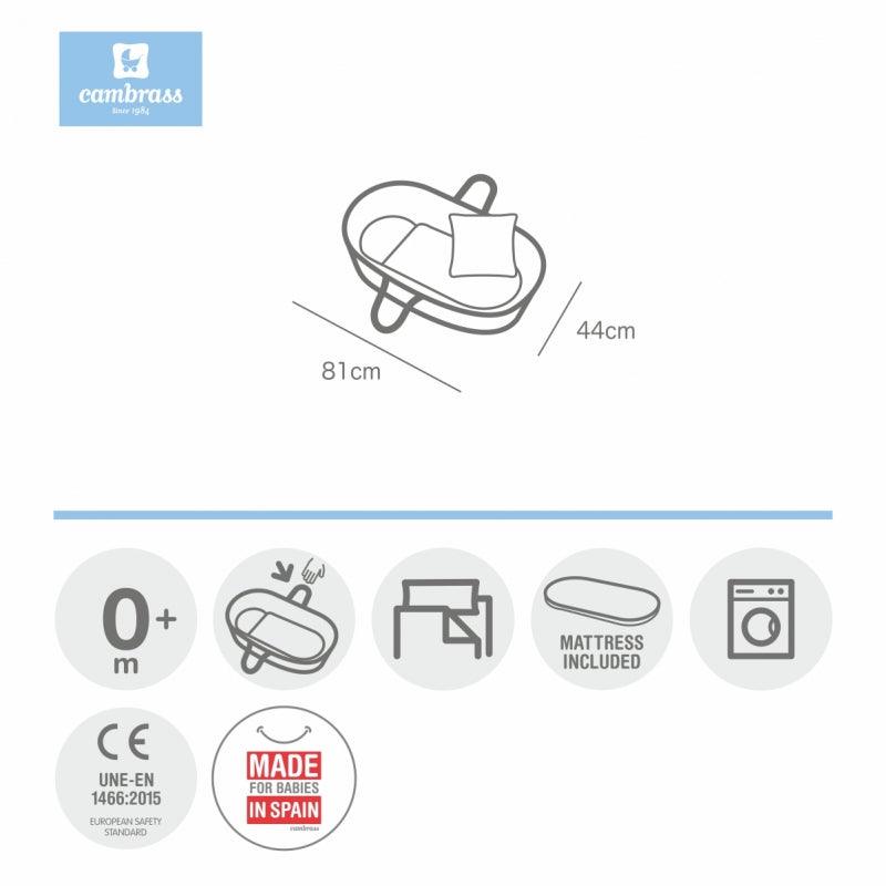 Moises de Bebé Essentia Gris Cambrass - Nanetes #