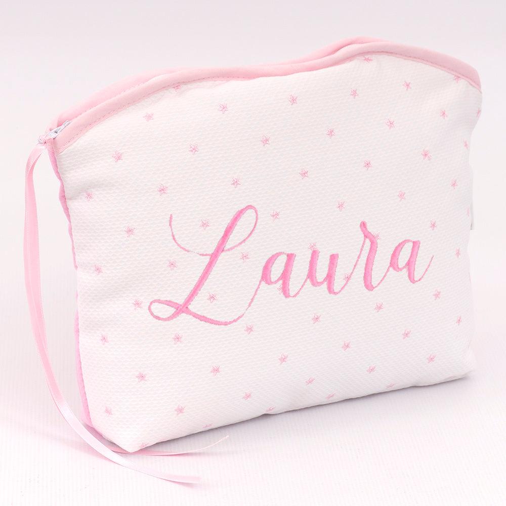 Neceser bebe personalizado estrellas rosa - Nanetes #