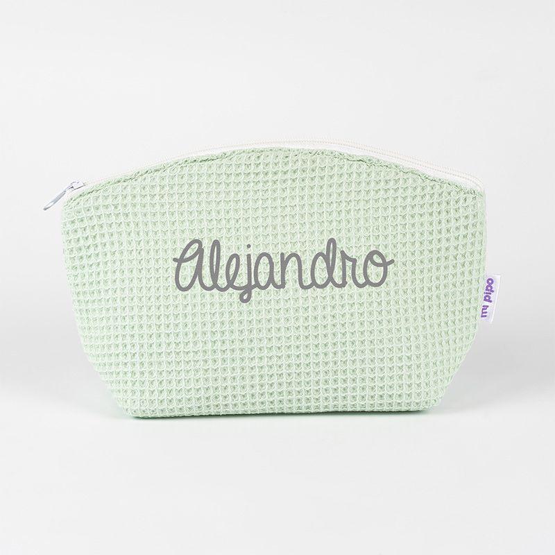 Neceser Bebe Personalizado Gofre Menta Mi PIpo - Nanetes #