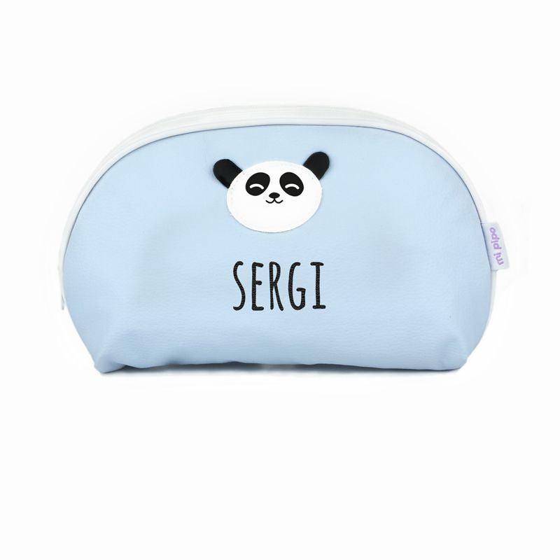Neceser Bebe Personalizado Panda Celeste Mi Pipo - Nanetes #
