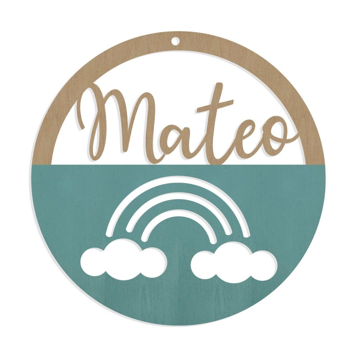 Nombre en Madera Arco Iris Troquelado - Nanetes