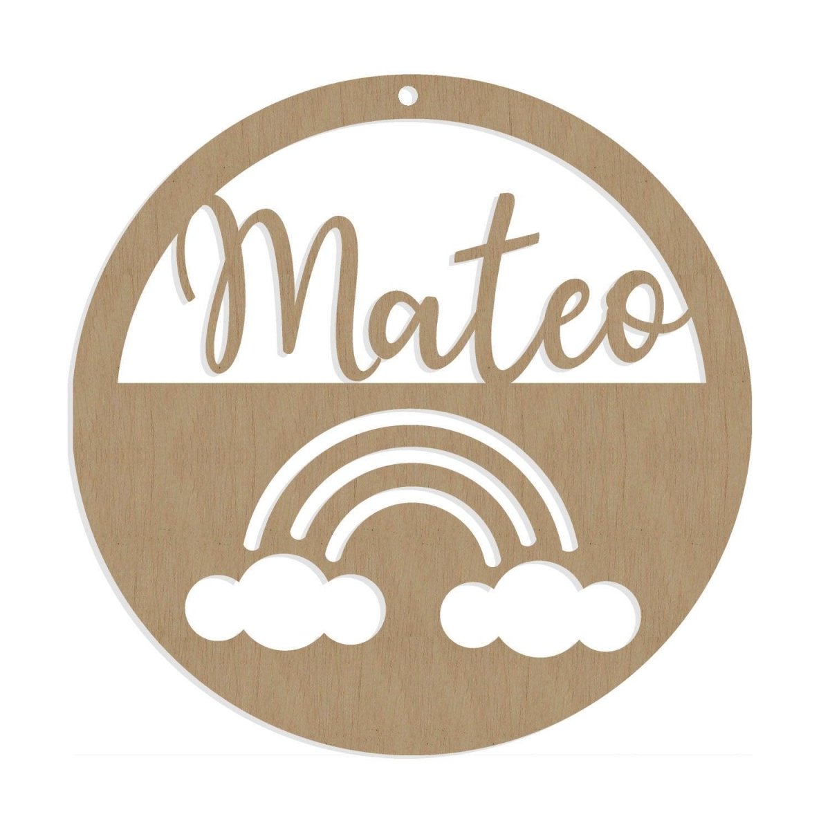 Nombre en Madera Arco Iris Troquelado - Nanetes