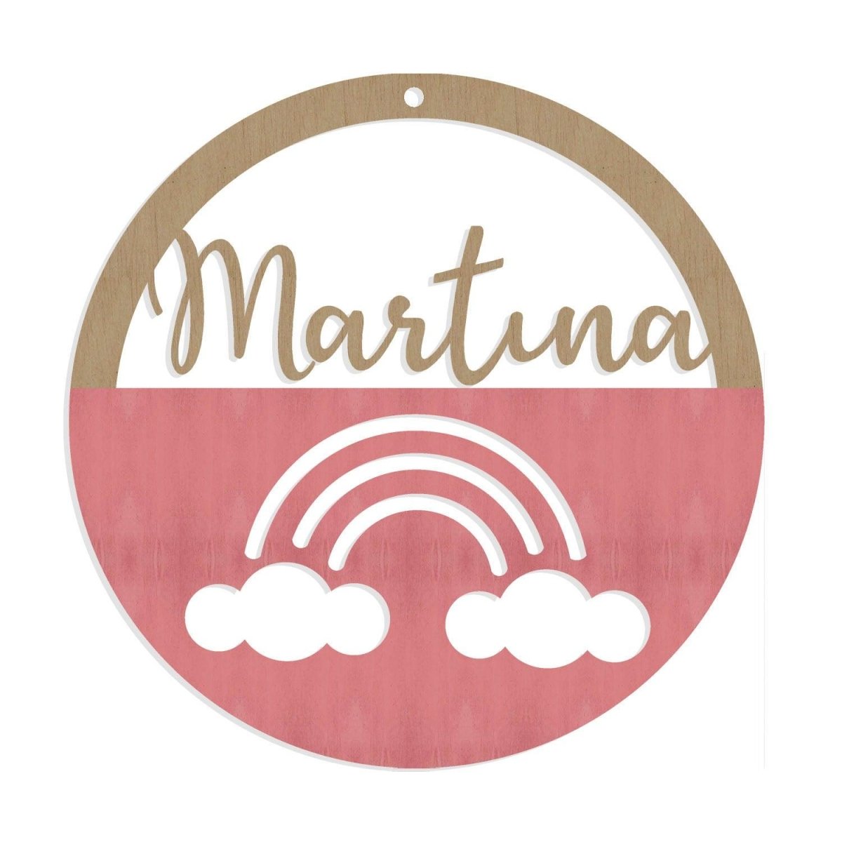 Nombre en Madera Arco Iris Troquelado - Nanetes