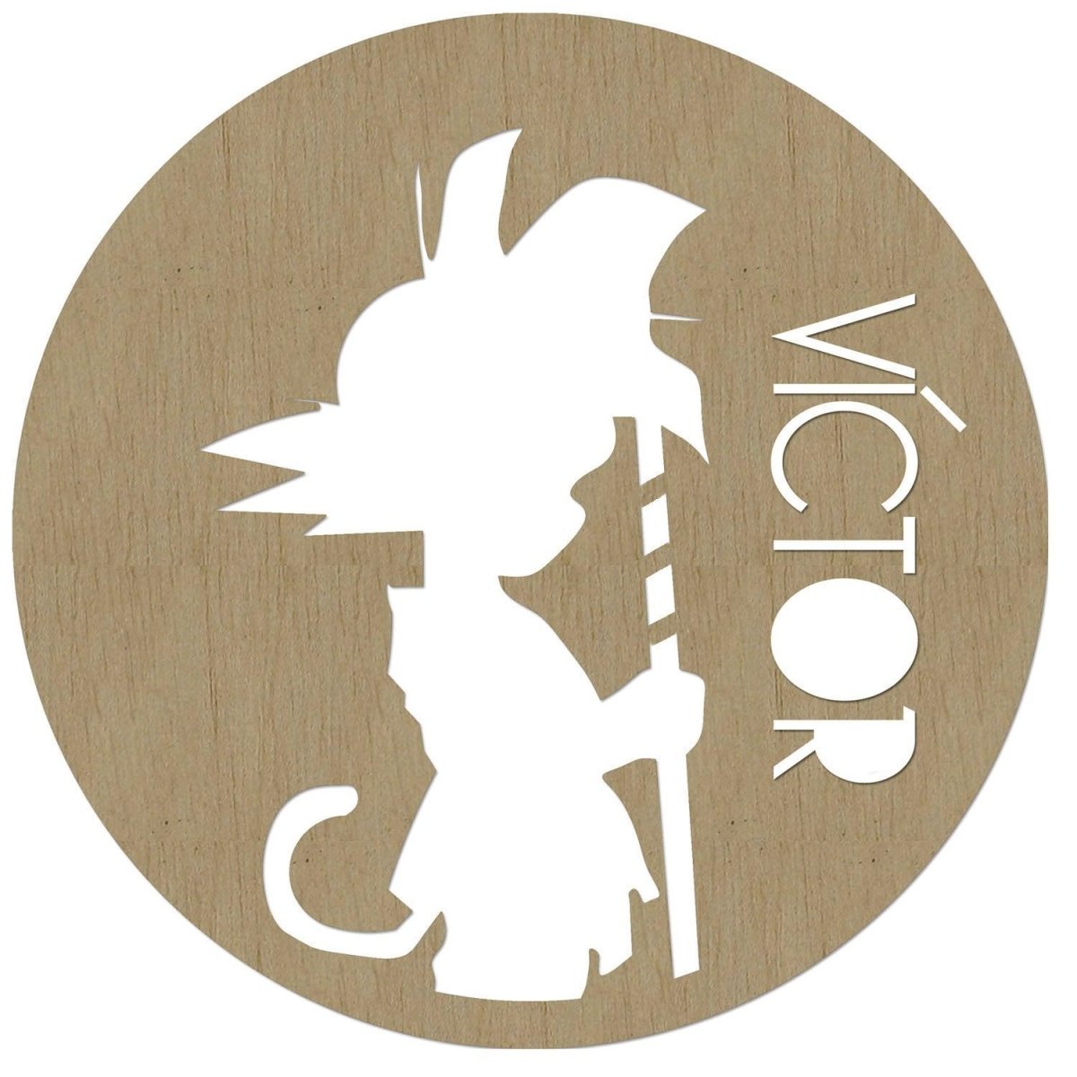 Nombre en Madera Son Goku Troquelado - Nanetes