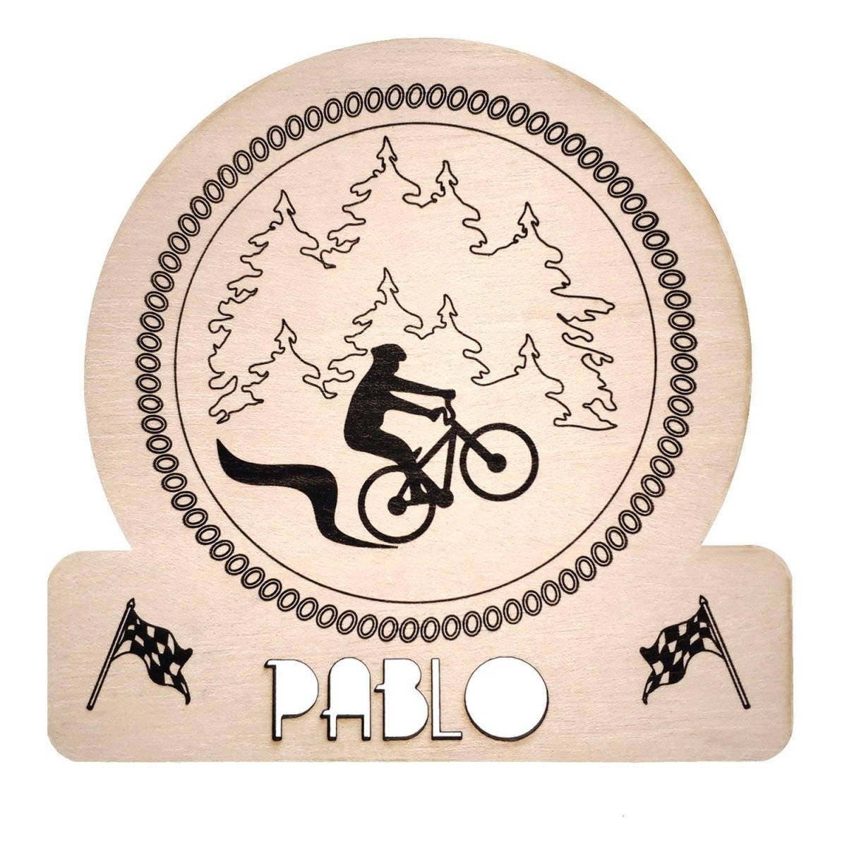 Nombre en Madera Ciclista Grabado - Nanetes