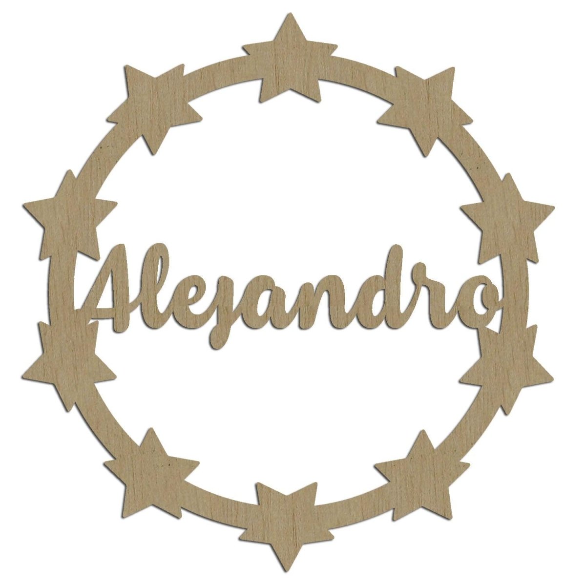 Nombre de Madera Estrellas Troquelado - Nanetes