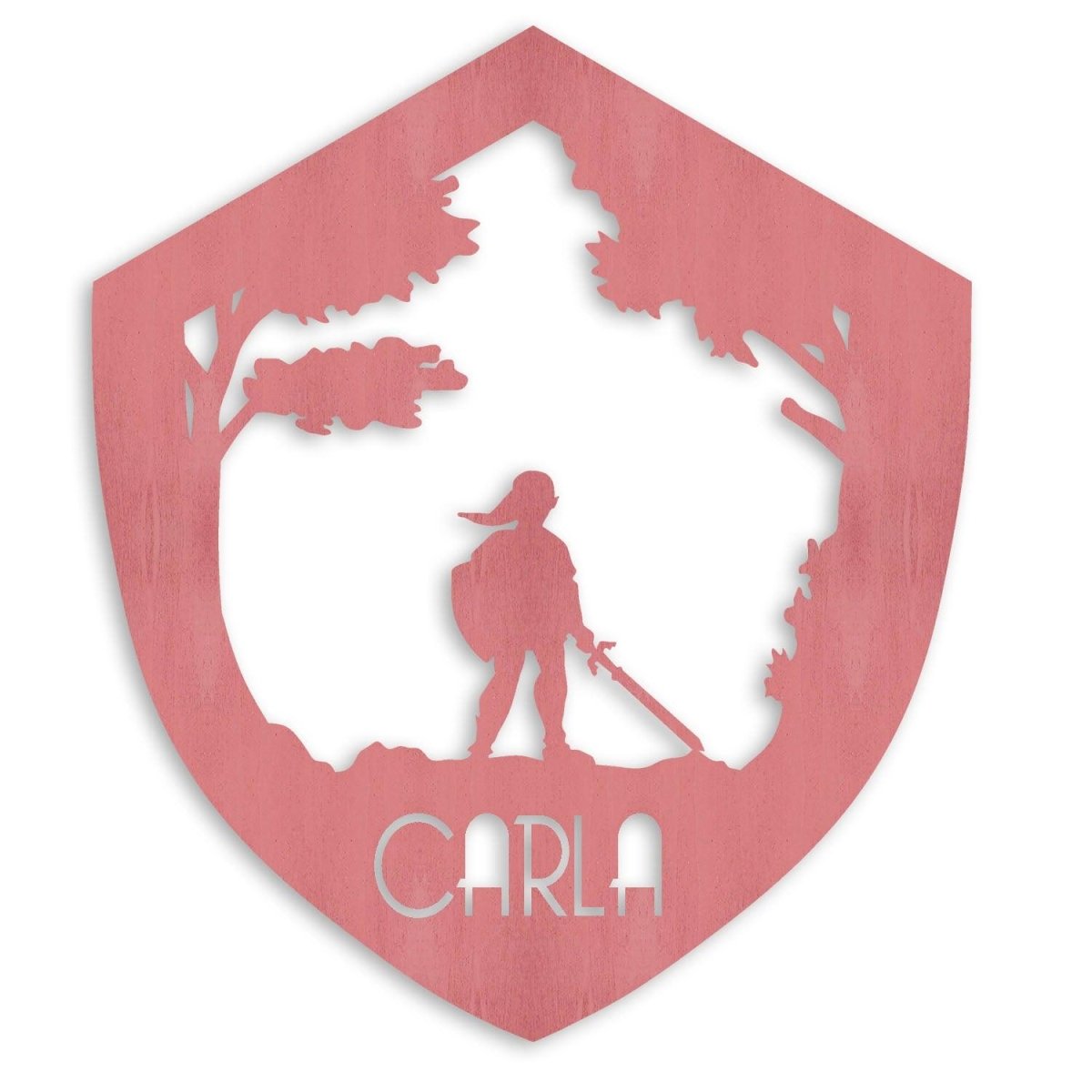 Nombre en Madera Guerrero Troquelado - Nanetes