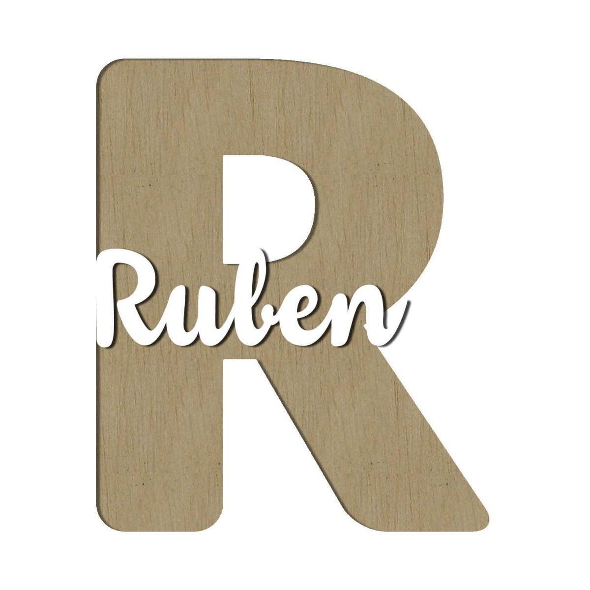 Nombre en Madera Inicial con nombre relieve - Nanetes