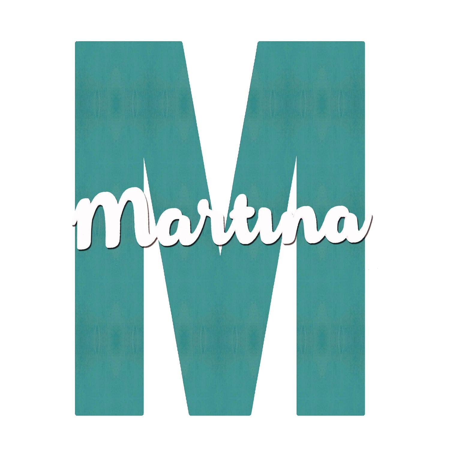 Nombre en Madera Inicial con nombre relieve - Nanetes