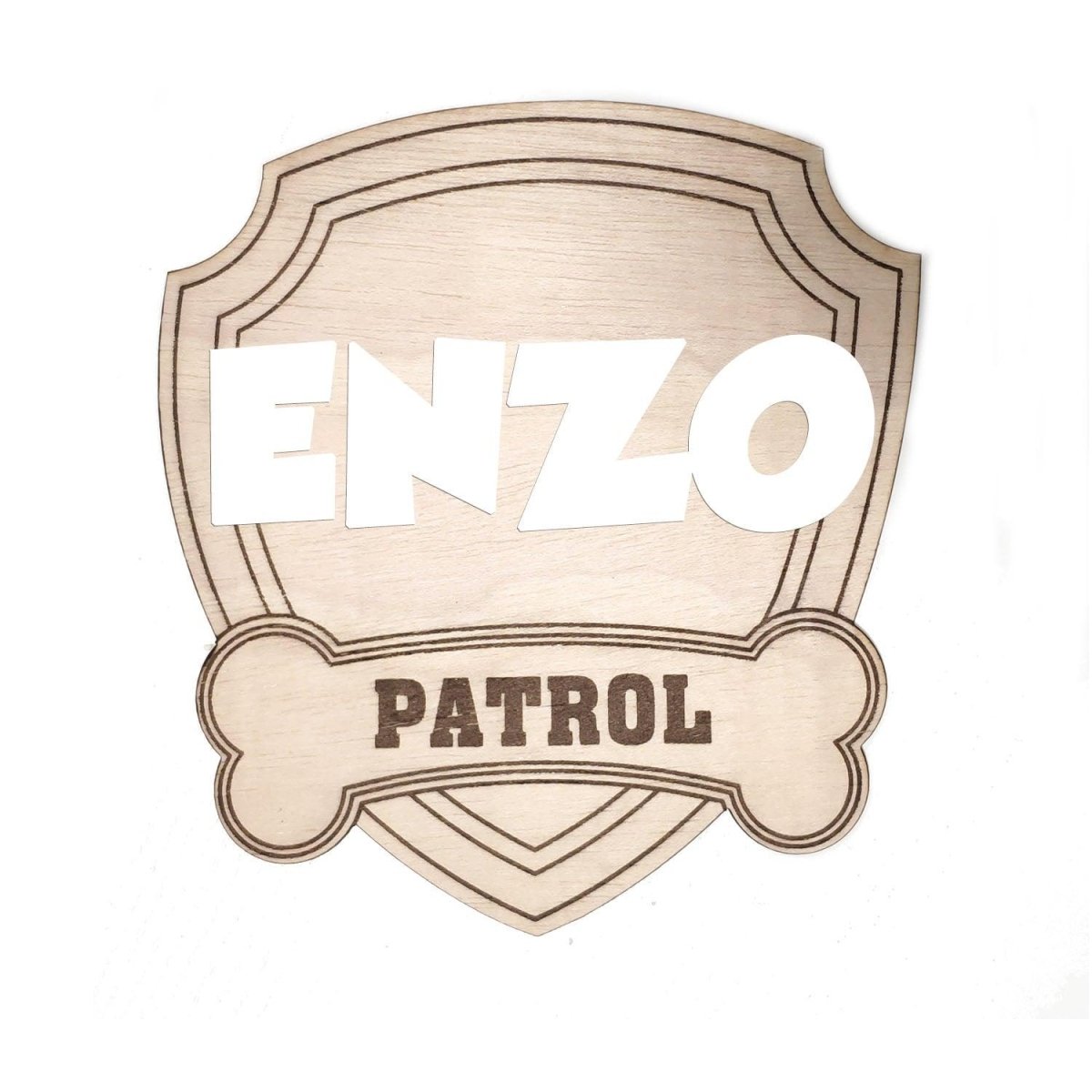 Nombre en Madera Patrulla Canina relieve - Nanetes