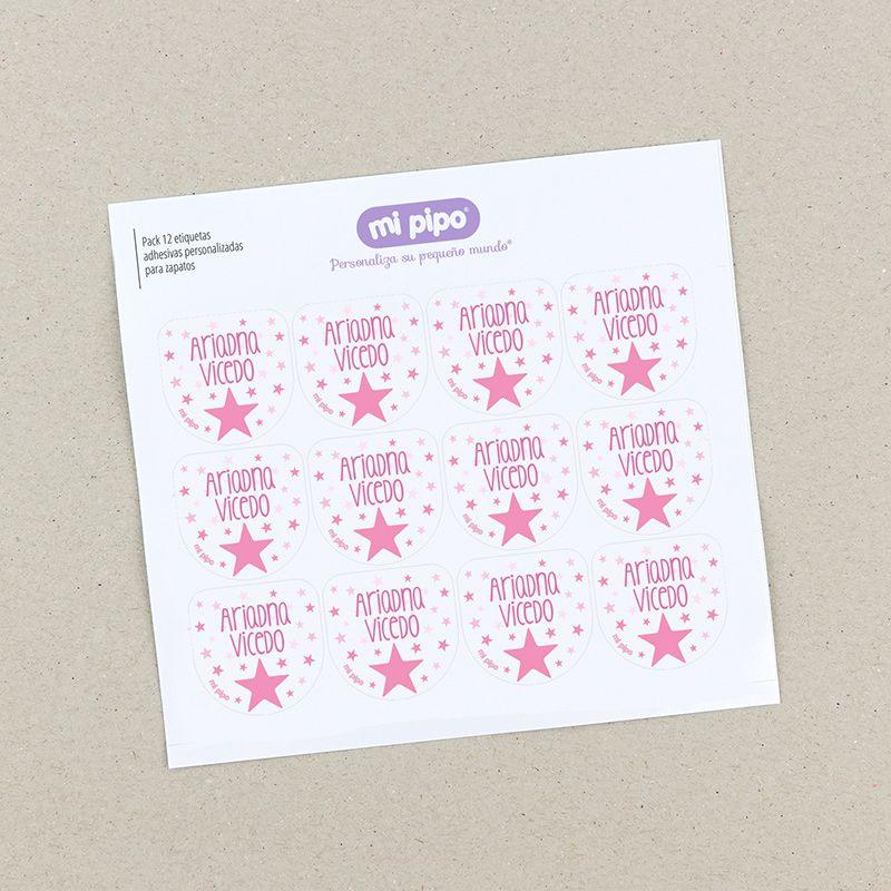 Etiquetas Personalizadas Zapatos Estrella Rosa - Nanetes #
