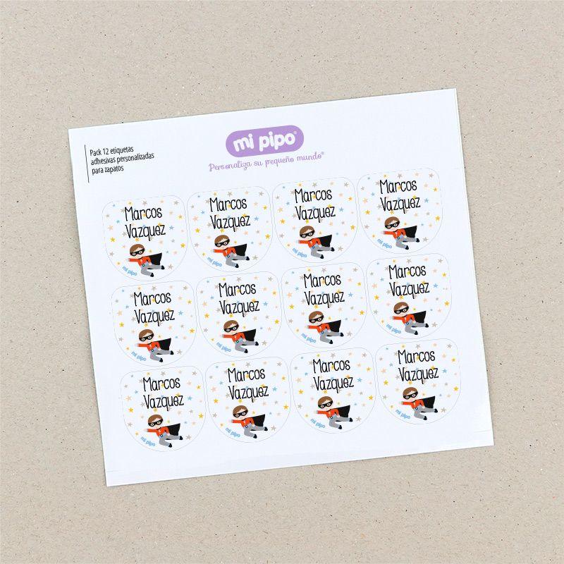 Etiquetas Personalizadas Zapatos Superheroe - Nanetes #