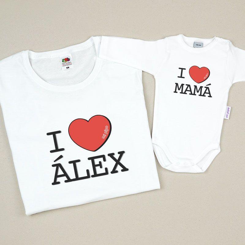 Camisetas Mama/Hijo I love mama - Nanetes #