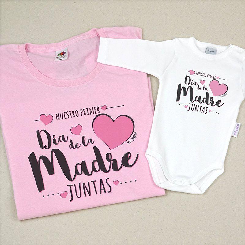 Camisetas Mama/Hijo Primer dia madre rosa - Nanetes #