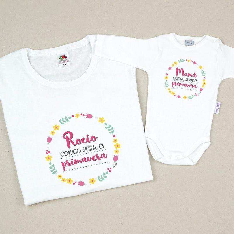 Camisetas Mama/Hijo Contigo siempre primavera - Nanetes #