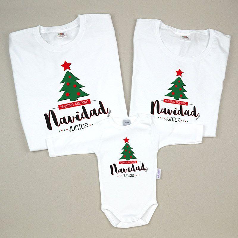 Pack 3 Prendas Papa Mama Hijo Nuestra Primera Navidad - Nanetes #