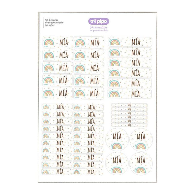 Pack 46 Etiquetas Adhesivas Personalizadas Arco Iris Soft - Nanetes #