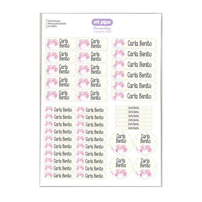 Pack 46 Etiquetas Adhesivas Personalizadas Cisne - Nanetes #