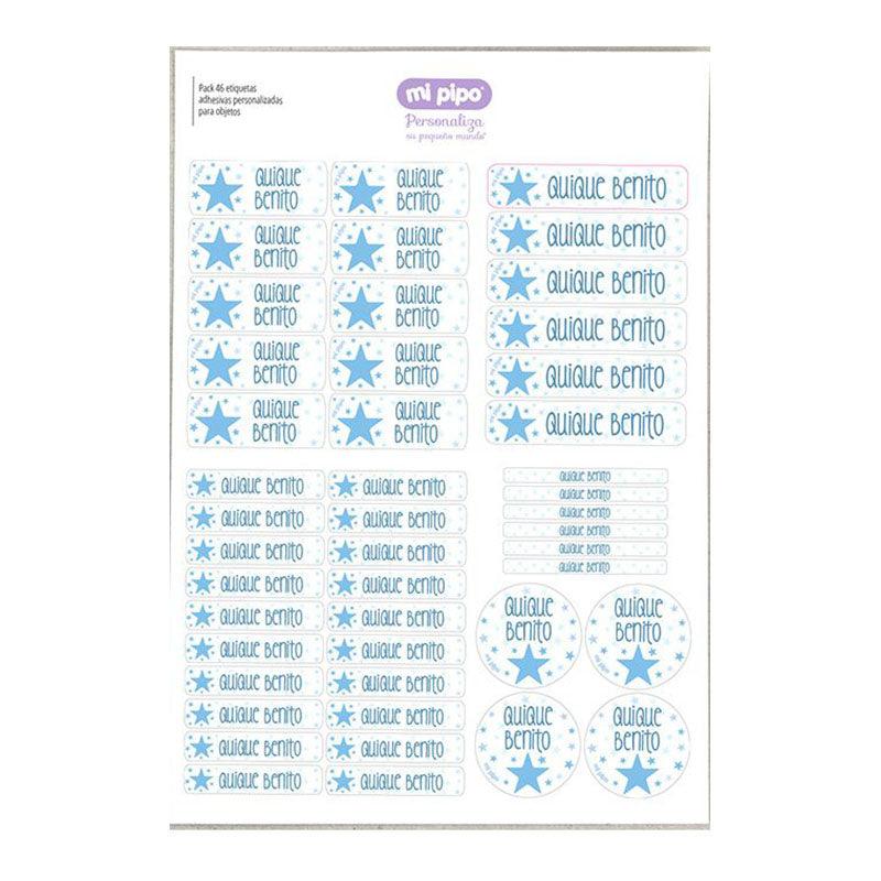 Pack 46 Etiquetas Personalizadas Estrella Azul - Nanetes #