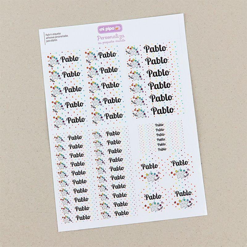 Pack 46 Etiquetas Adhesivas Personalizadas Estrella - Nanetes #