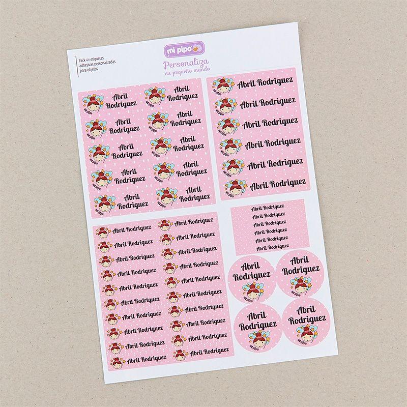 Pack 46 Etiquetas Adhesivas Personalizadas Niña Hada - Nanetes #