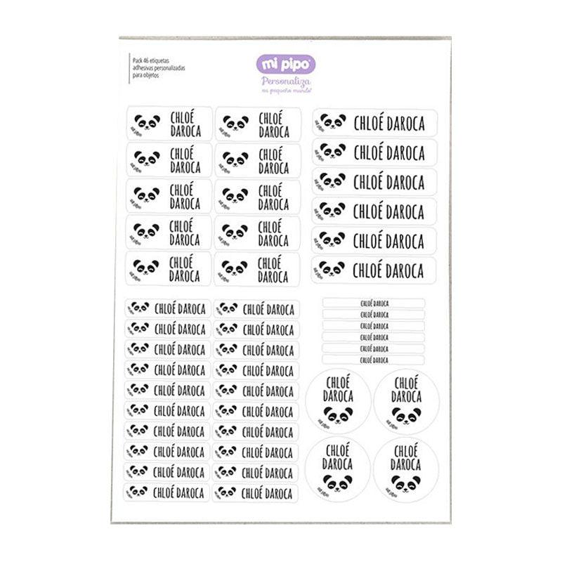 Pack 46 Etiquetas Adhesivas Personalizadas Panda - Nanetes #