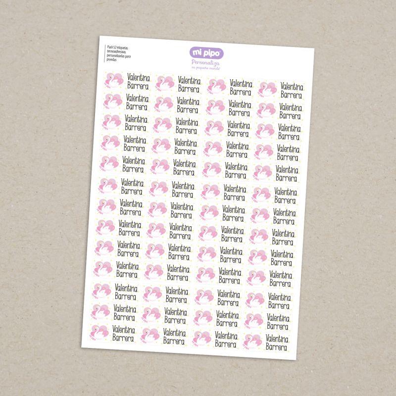 52 Etiquetas termoadhesivas Ropa Cisne - Nanetes #