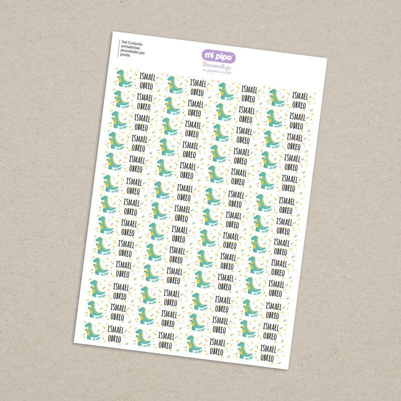 52 Etiquetas termoadhesivas Ropa Dino - Nanetes #