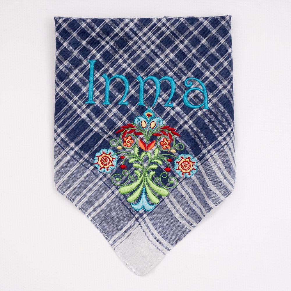 Pañuelo Fallero Personalizado Flores Turquesa - Nanetes #