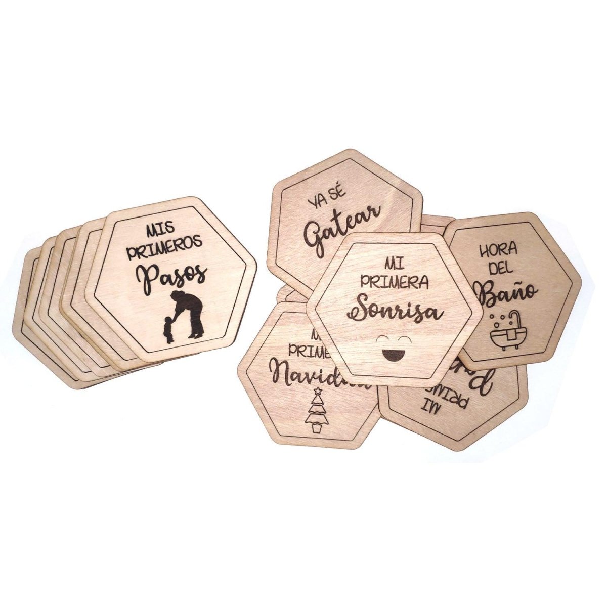 Placas madera Mis Primeras Veces Bebé decoradas - Nanetes
