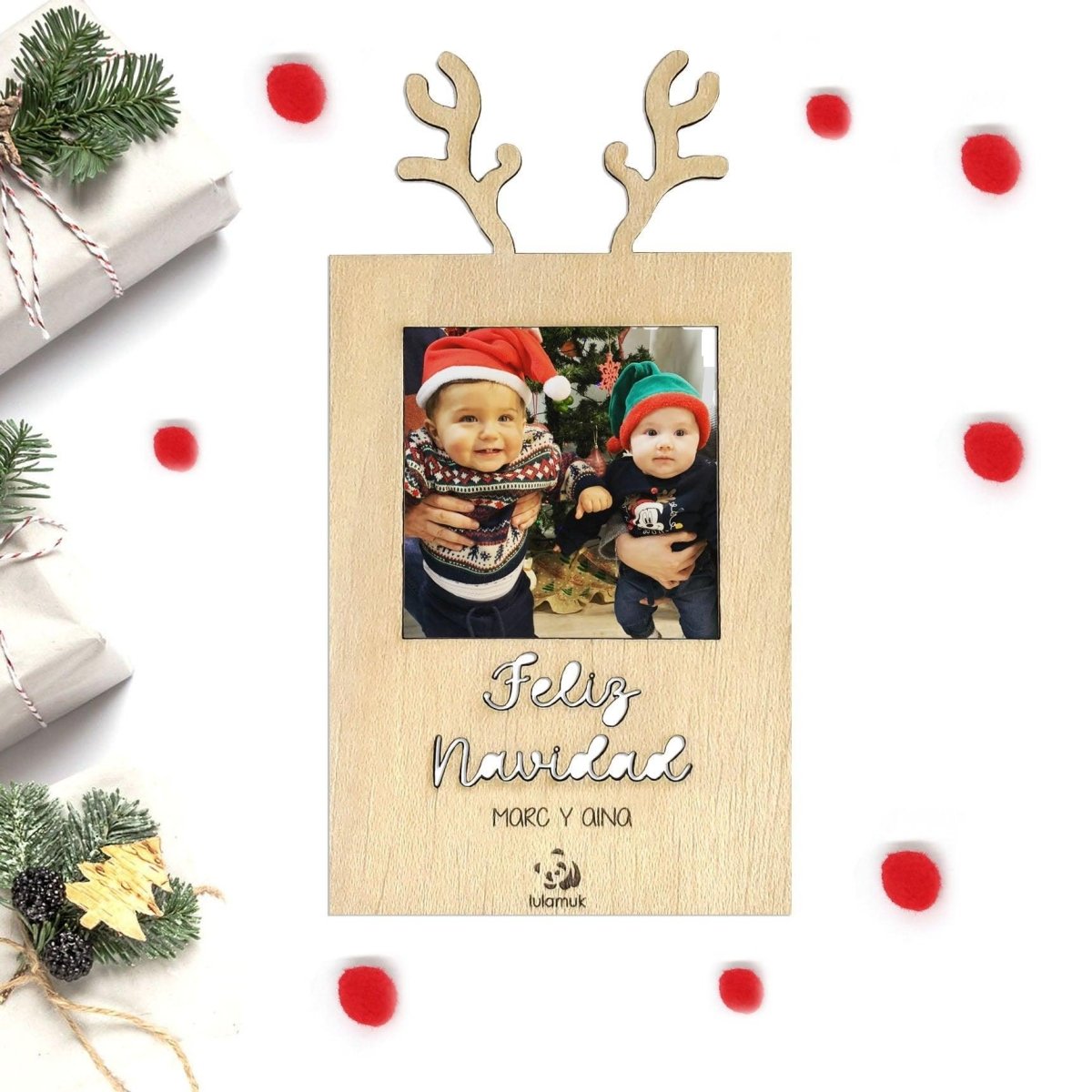 Portafotos personalizado Navidad Regalo Familia - Nanetes