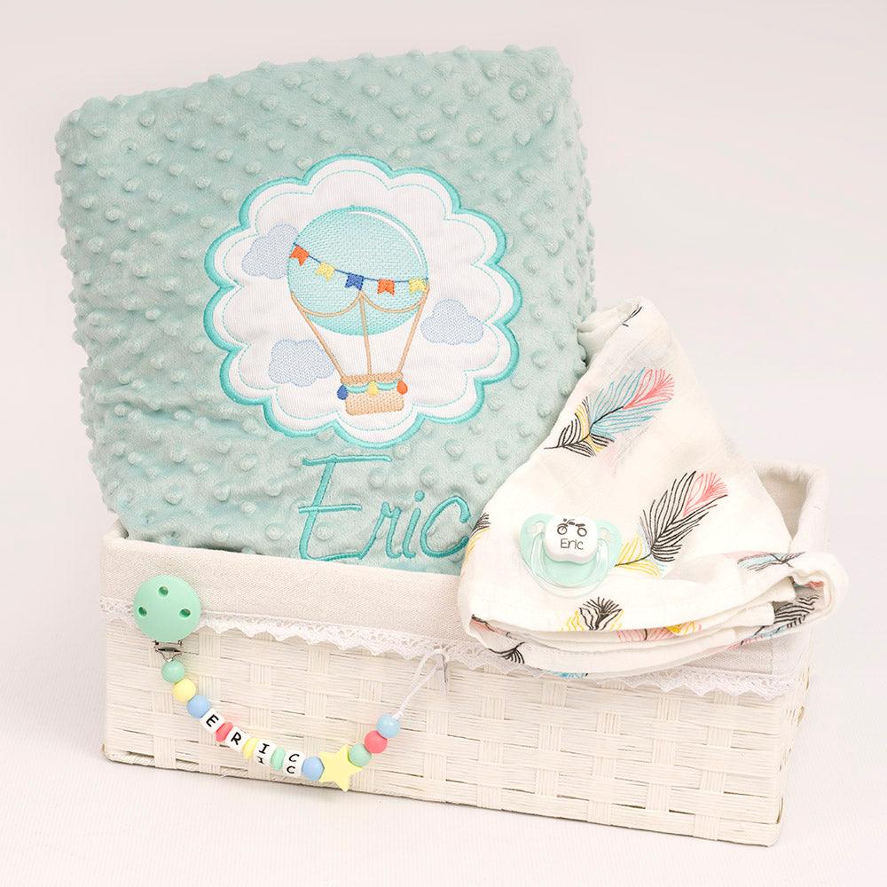 Cesta Regalo Bebé Personalizada Globo con Chupete Nanetes - Nanetes #
