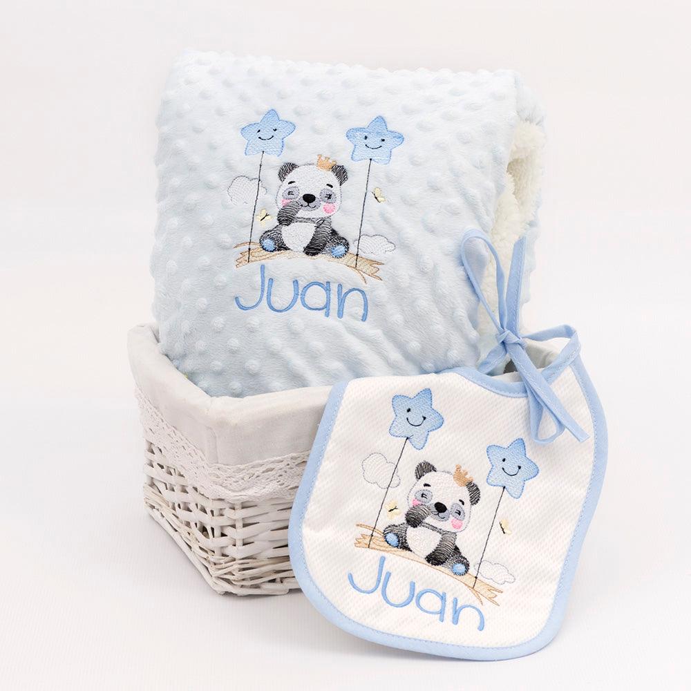 Manta Bebe con babero Panda Globos Nanetes - Nanetes #